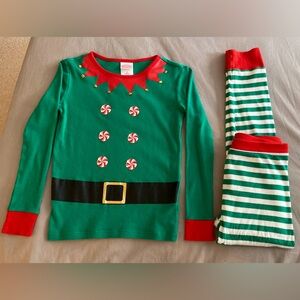 Wondershop Elf Pajamas Kid’s Christmas PJ’s Size 12 LARGE Boys Girls Green Red